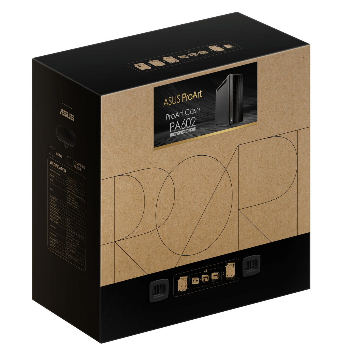 ASUS ProArt PA602 Wood Edition – Metal Panel Midi Tower Black