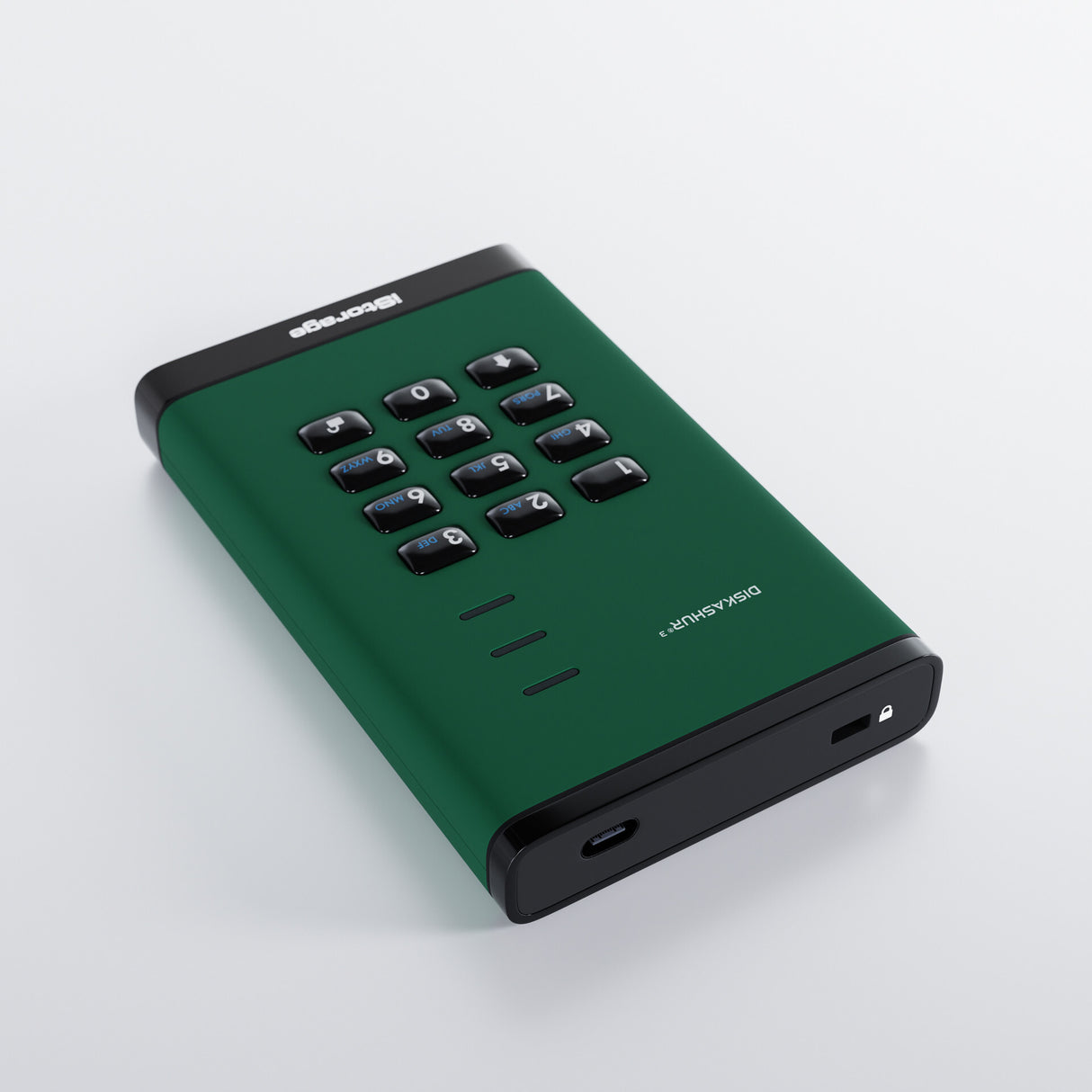 iStorage diskAshur³ HDD 2TB Green | Secure Portable Hard Drive | FIPS 140-3 Level 3 Complaint |Common Criteria EAL 5+ | PIN protected | AES-XTS 256-bit hardware encryption | GDPR, TAA Compliant | Dust/Water Resistant |