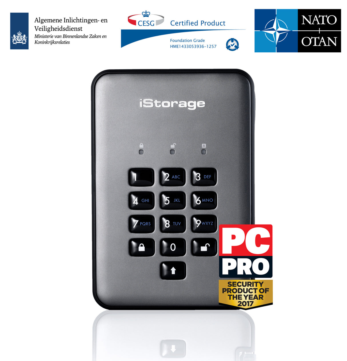 iStorage diskAshur PRO² HDD 1TB | Secure Portable Hard Drive |FIPS 140-2 Level 2, NCSC CPA, NLNCSA BSPA & NATO Restricted | AES-XTS 256-bit Hardware Encryption | PIN protected | OS & Platform Independent |GDPR, TAA Compliant|Brute force hack defence | Dus