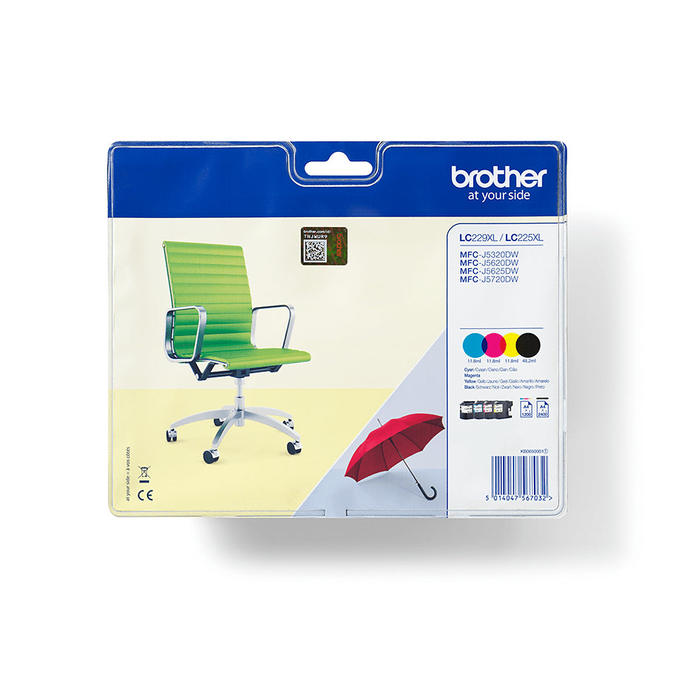 Brother LC-229XLVALBP ink cartridge 4 pc(s) Original Black, Cyan, Magenta, Yellow