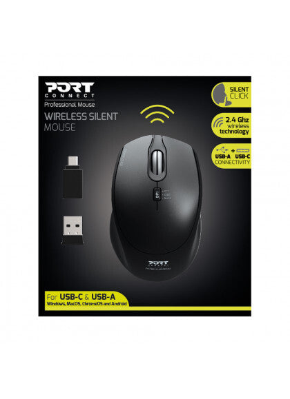 Port Designs PORT Connect MOUSE OFFICE PRO SILENT WIRELESS - BLACK Mouse