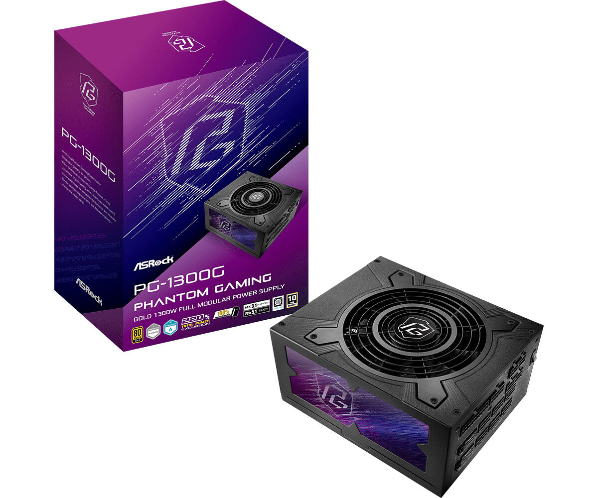 Asrock Phantom Gaming PG-1300G power supply unit 1300 W 20+4 pin ATX ATX Black