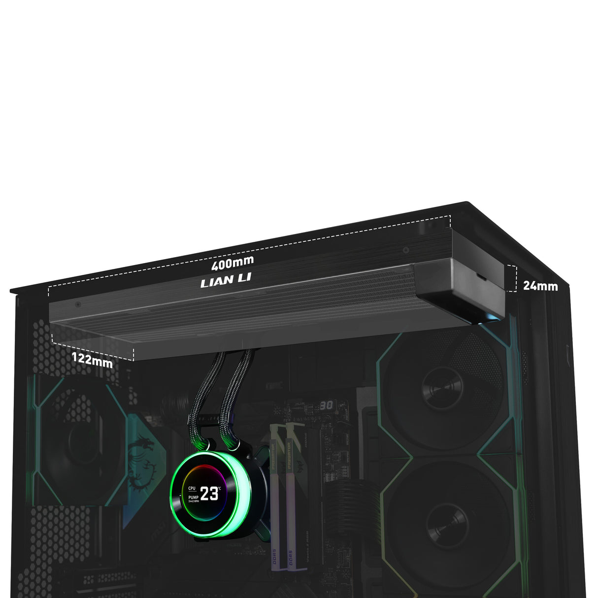 Lian Li GA II Hydroshift II LCD-C 360N Computer case All-in-one liquid cooler Black