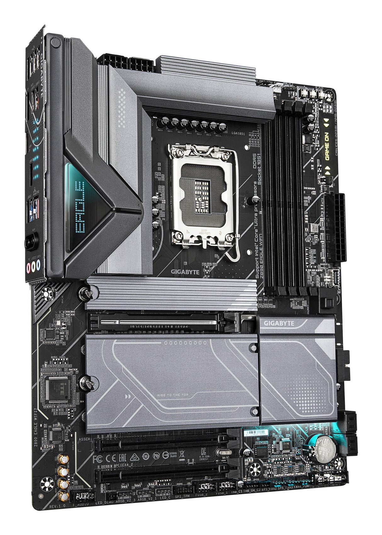 GIGABYTE Z890 EAGLE WIFI7 Motherboard - Supports Intel Core Ultra (Series 2) CPUs, 14+1+2 phases VRM, up to 8800MHz DDR5 (OC), 1xPCIe 5.0 + 3xPCIe 4.0, Wi-Fi 7, 2.5GbE LAN, USB 4