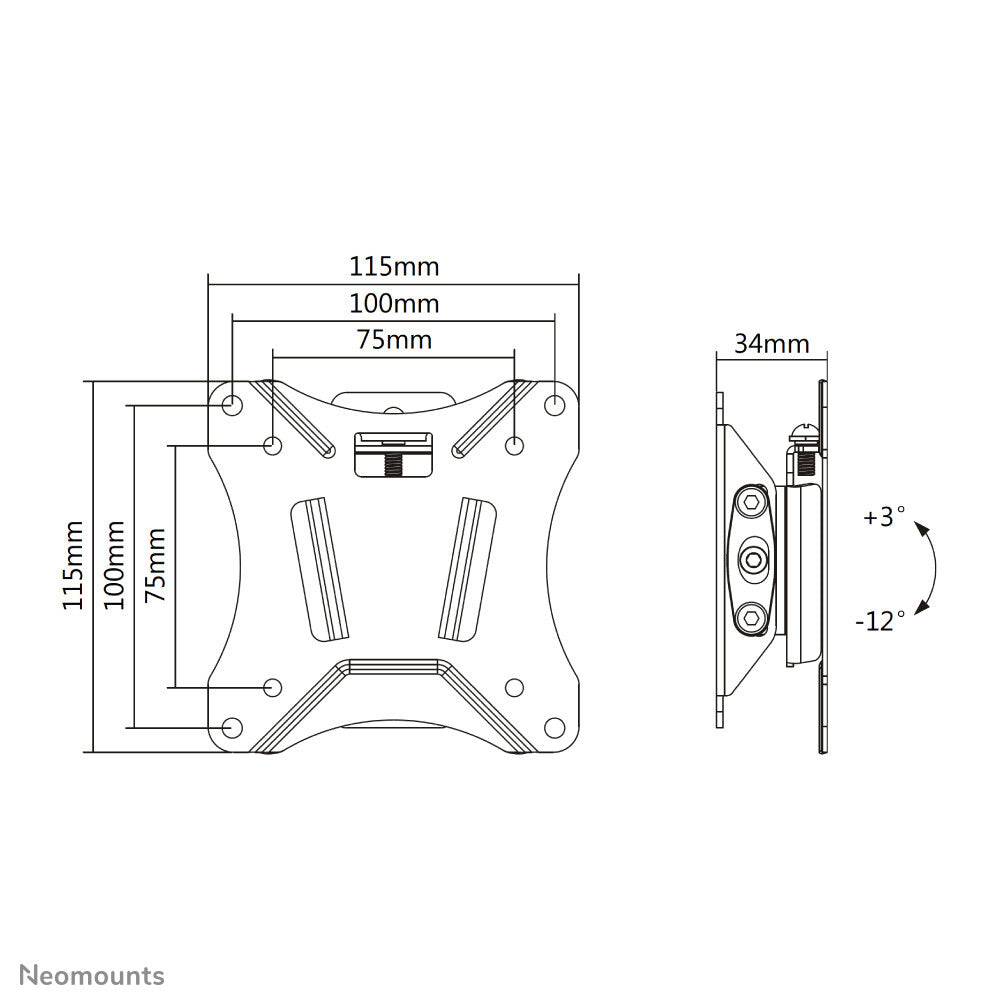 Neomounts NM-W60BLACK Monitor/TV mount wall 10-30" - tiltable