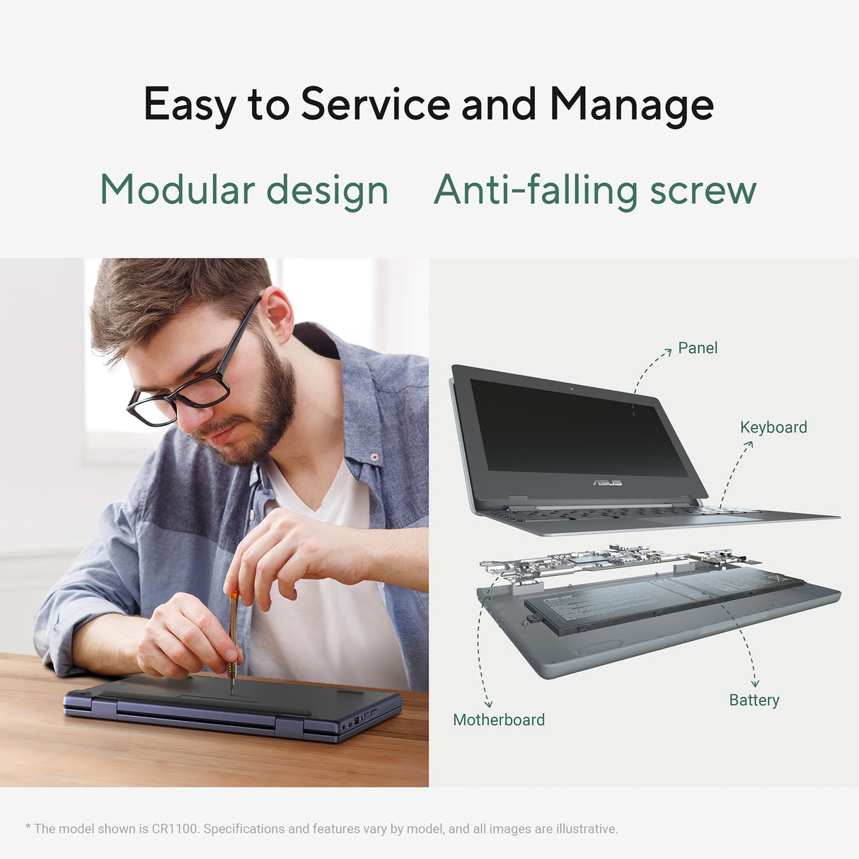 ASUS Chromebook CZ11 CZ1104CM2A-N00016 ARM Cortex 520 Laptop 29.5 cm (11.6") HD 8 GB LPDDR4x-SDRAM 64 GB eMMC Wi-Fi 6 (802.11ax) ChromeOS Grey