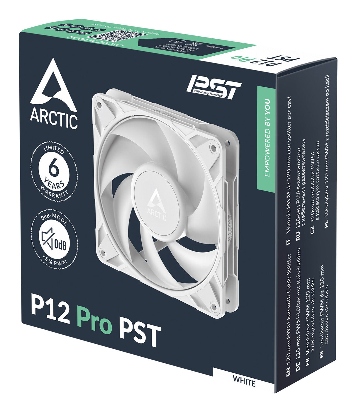 ARCTIC Freezer P12 Pro PST (White) - 120 mm PWM Fan with Cable Splitter