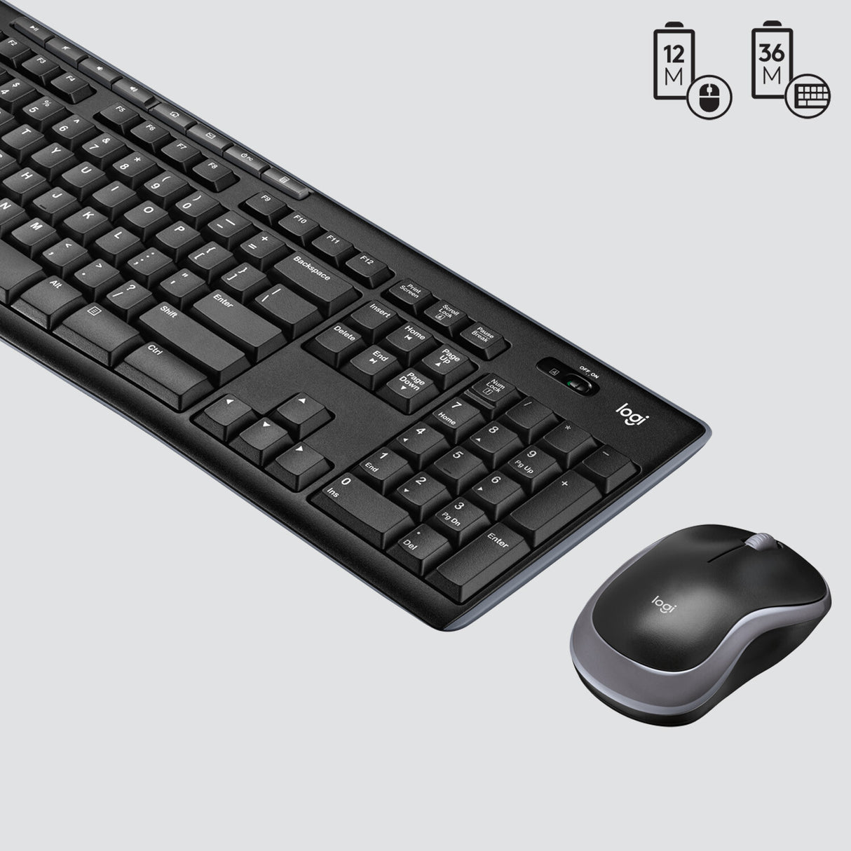 Logitech Wireless Combo MK270 keyboard Mouse included Home RF Wireless QWERTY US International Black, Silver