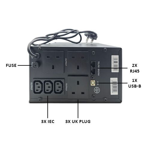 VIDA Armour 1200VA uninterruptible power supply (UPS) Line-Interactive 1.2 kVA 720 W 6 AC outlet(s)