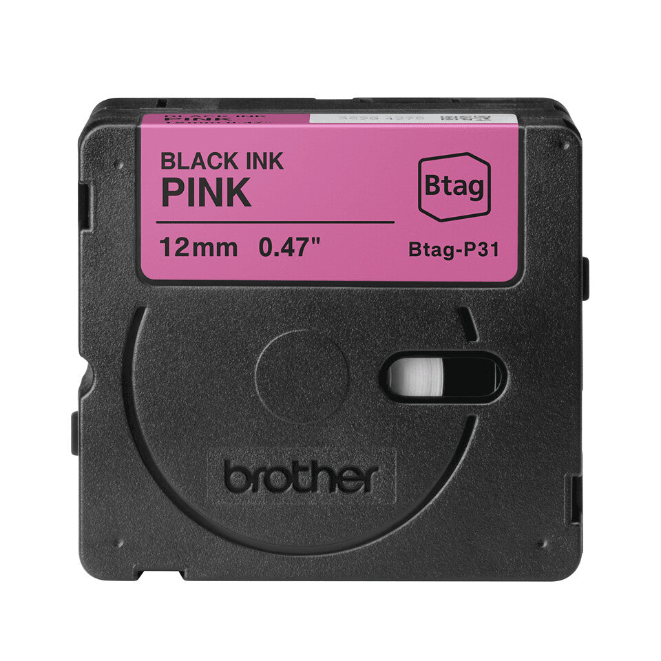 Brother BTAG-P31 label-making tape Black on pink