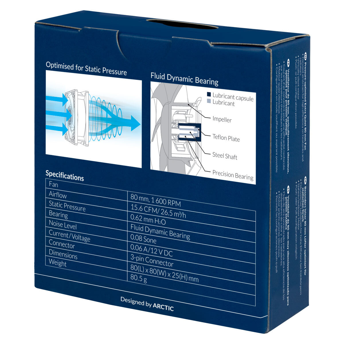 ARCTIC P8 Silent - Pressure-optimised Extra Quiet 80 mm Fan