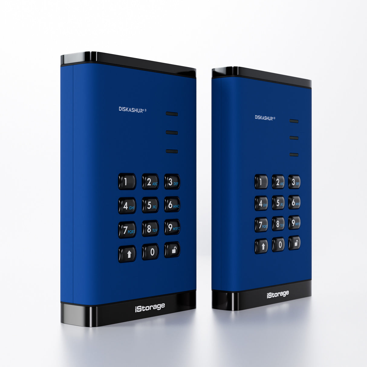 iStorage diskAshur³ 500GB Blue | Secure Portable Hard Drive | FIPS 140-3 Level 3 Complaint |Common Criteria EAL 5+ | PIN protected | AES-XTS 256-bit hardware encryption | GDPR, TAA Compliant | Dust/Water Resistant |