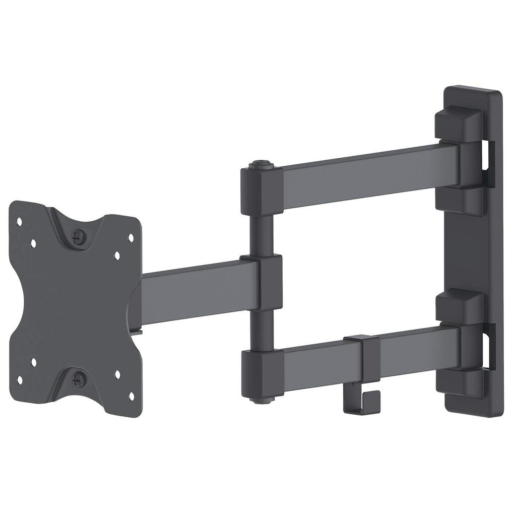 Manhattan Wall Mount for TV & Monitors (Full Motion), For screens 13" to 27", VESA compatability: 75x75mm and 100x100mm - check the dimensions of the four mounting holes on back of screen to ensure it fits, Max 20kg, Black, Bracket