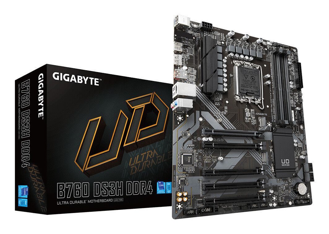 Placa base Gigabyte B760 DS3H DDR4, Intel Socket 1700, 12.ª/13.ª generación, 1 PCIe 4.0 x16, 2 PCIe 4.0 M.2, ATX, USB tipo C, LAN 2,5 GbE, HDMI, DisplayPort, Smart Fan 6, Q-Flash Más