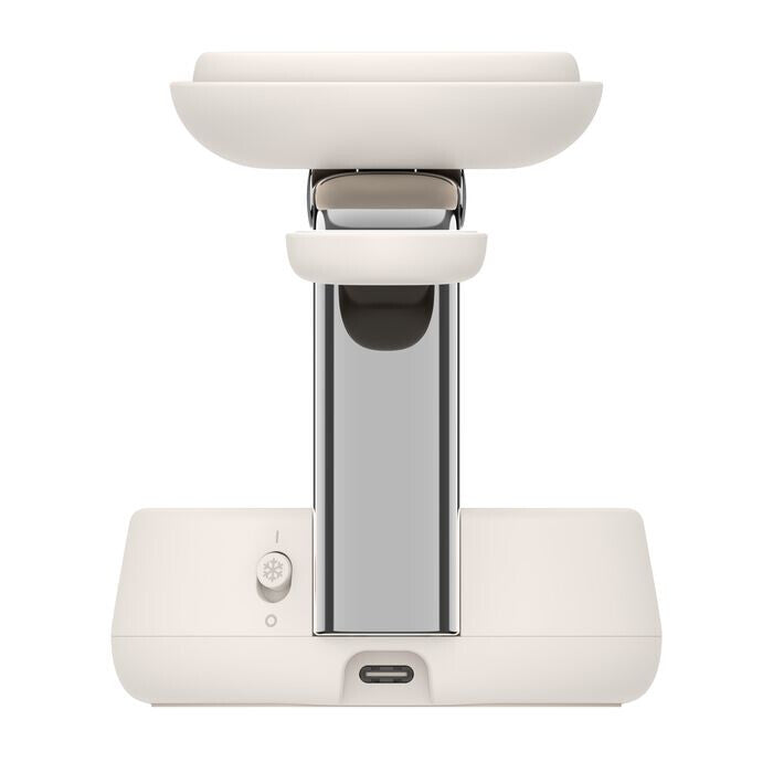 Belkin WIZ040MYSD mobile device charger Headphones, Smartphone Chrome, White USB Wireless charging Fast charging Indoor