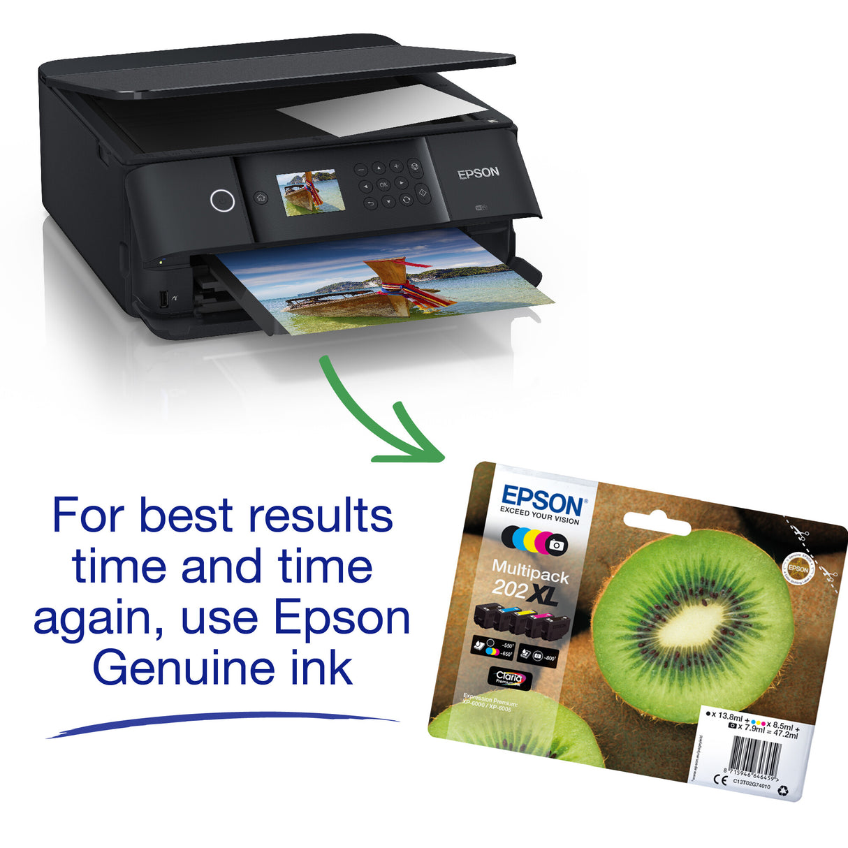 Epson Expression Premium XP-6100 C11CG97401 Imprimante à encre couleur, sans fil, tout-en-un, recto verso, écran tactile LCD 6,1 cm