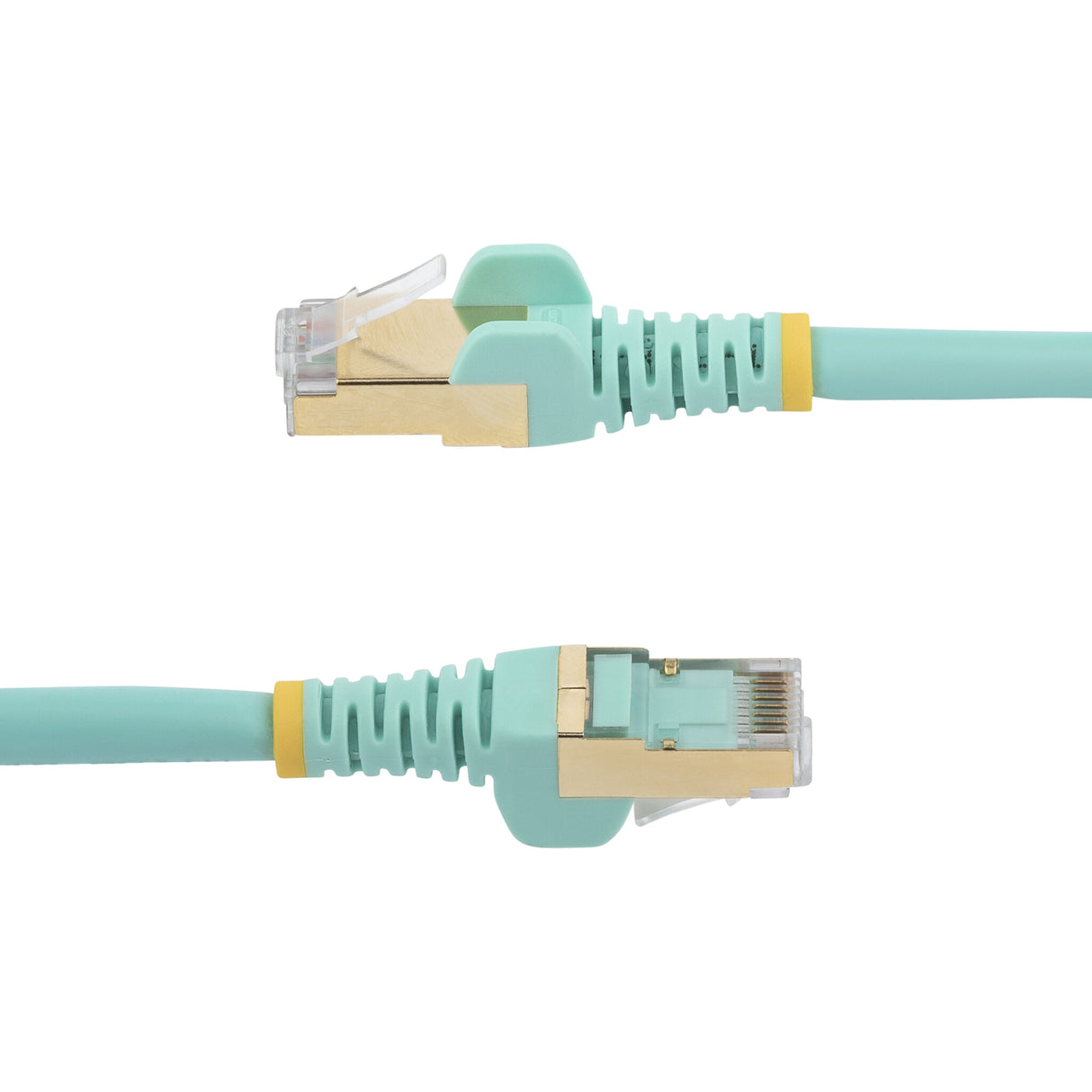 StarTech.com 1m CAT6a Ethernet Cable - 10 Gigabit Shielded Snagless RJ45 100W PoE Patch Cord - 10GbE STP Network Cable w/Strain Relief - Aqua Fluke Tested/Wiring is UL Certified/TIA