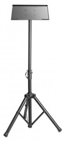 Manhattan Tripod Floor Mount for TV/Monitor/Projector/Laptop, For screens: 13" to 32", VESA compatability: 75x75 and 100x100mm - check the dimensions of the four mounting holes on back of screen to ensure it fits, Max 15kg, Height Adjustable, Black, Brack