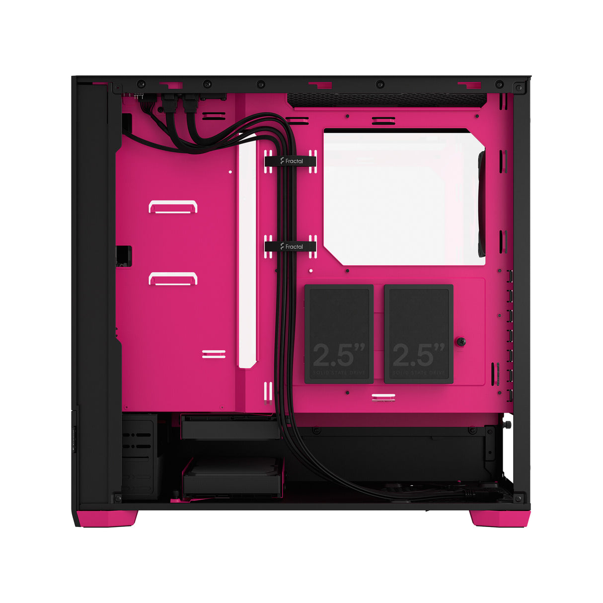Fractal Design Pop Air RGB (Magenta Core TG) Boîtier de jeu avec fenêtre en verre transparent, ATX, façade en maille hexagonale, intérieur/accents magenta, 3 ventilateurs RVB et contrôleur ARGB