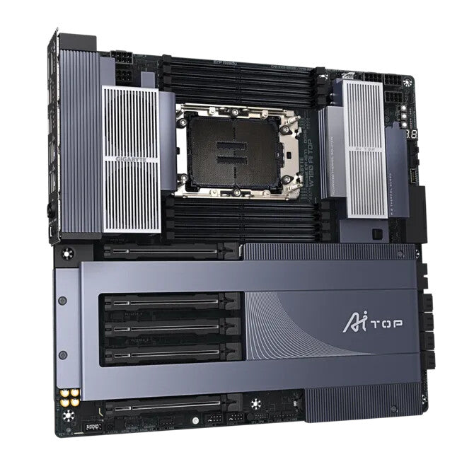 GIGABYTE W790 AI TOP Motherboard - Supports Intel Xeon CPUs, 16+2+2 phases VRM, up to 5600MHz DDR5 (OC), 4xPCIe 5.0 + 2xPCIe 4.0 M.2, Wi-Fi 7, 10 GbE LAN, Thunderbolt 4