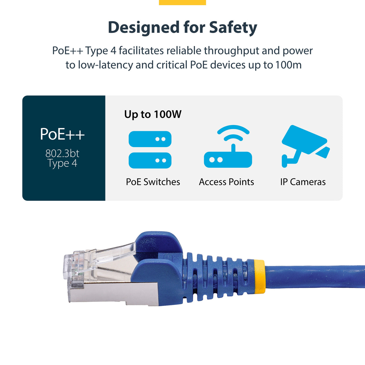 StarTech.com 3m Blue CAT8 Ethernet Cable, Snagless RJ45, 25G/40G, 2000MHz, 100W PoE++, S/FTP, 26AWG Pure Bare Copper Wire, LSZH, Shielded Network Patch Cord w/Strain Reliefs, Fluke Channel Tested