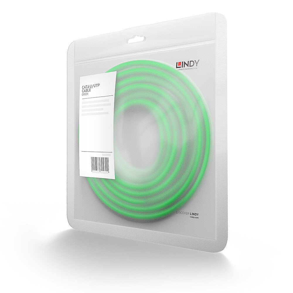Lindy 15m Cat.6 U/UTP Network Cable, Green
