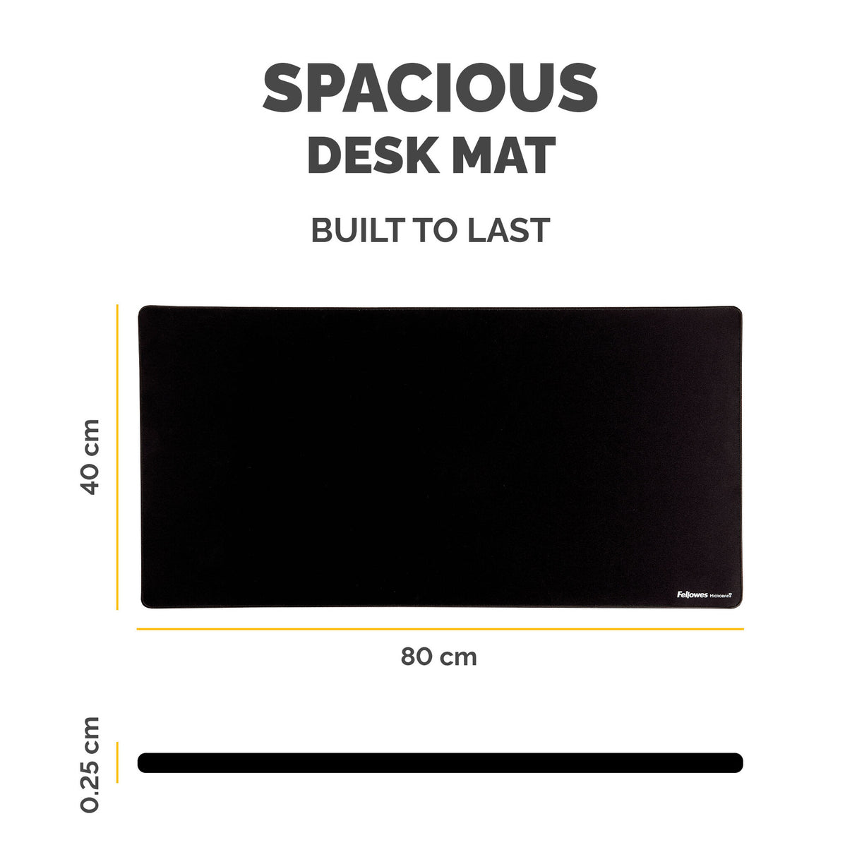 Fellowes Computer Desk Mat with Non-Slip Base Breyta Desk Mat with Antibacterial Protection Black