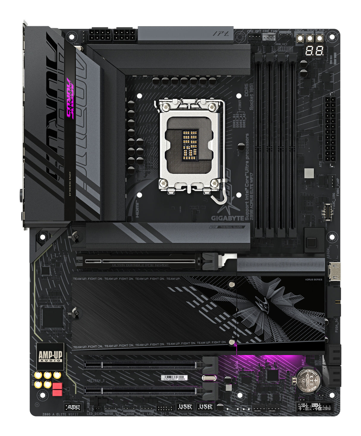 GIGABYTE Z890 AORUS ELITE WIFI7 Motherboard - Supports Intel Core Ultra (Series 2) CPUs, 16+1+2 phases VRM, up to 8800MHz DDR5 (OC), 1xPCIe 5.0 + 3xPCIe 4.0, Wi-Fi 7, 2.5GbE LAN, Thunderbolt 4