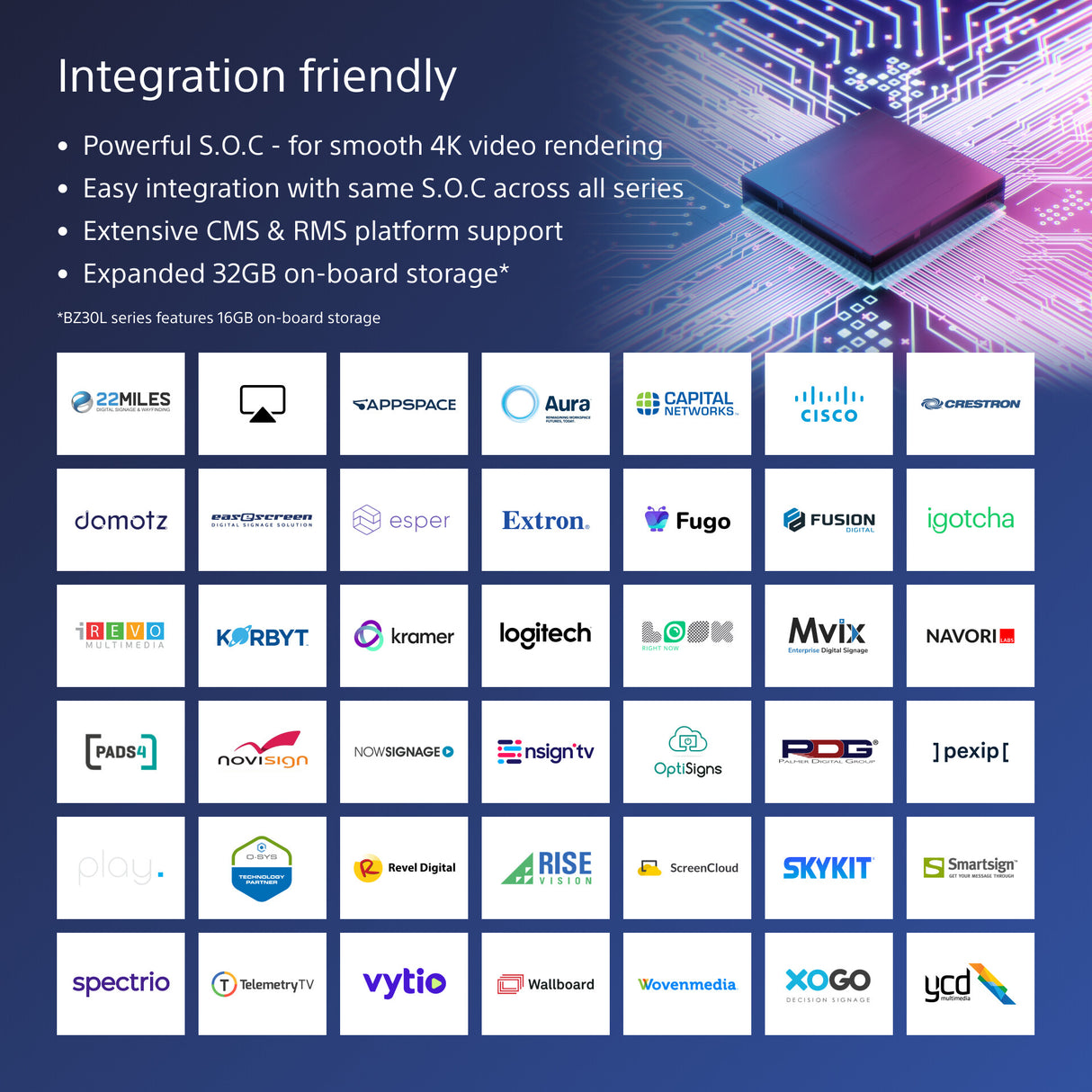 Sony FW-85BZ40L Signage Display Digital signage flat panel 2.16 m (85") LCD Wi-Fi 650 cd/m² 4K Ultra HD Black Android 24/7