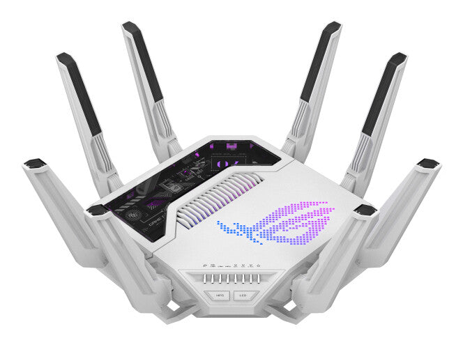 ASUS ROG Rapture GT-BE19000AI wireless router 10 Gigabit Ethernet Tri-band (2.4 GHz / 5 GHz / 6 GHz) White