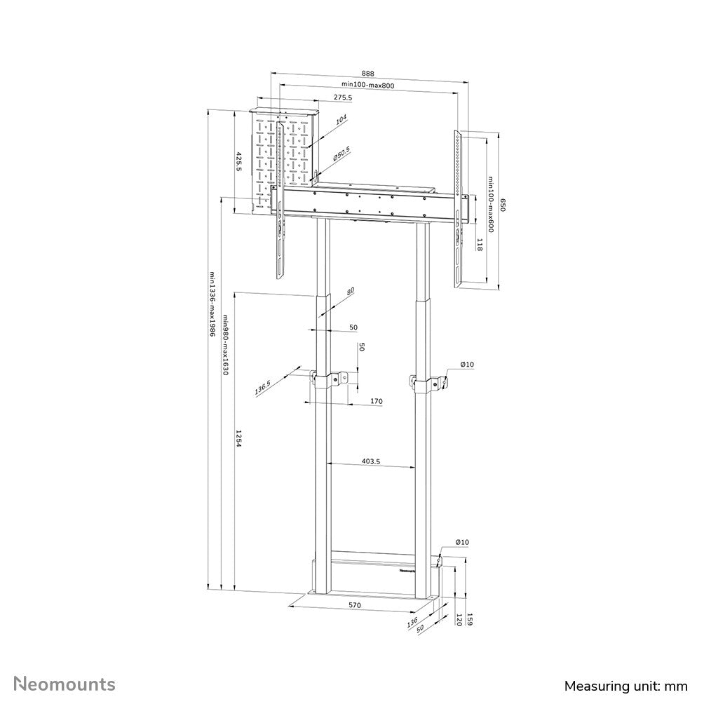 Neomounts WL55-875WH1 TV floor stand 55-100" - wall - motorised - TÜV
