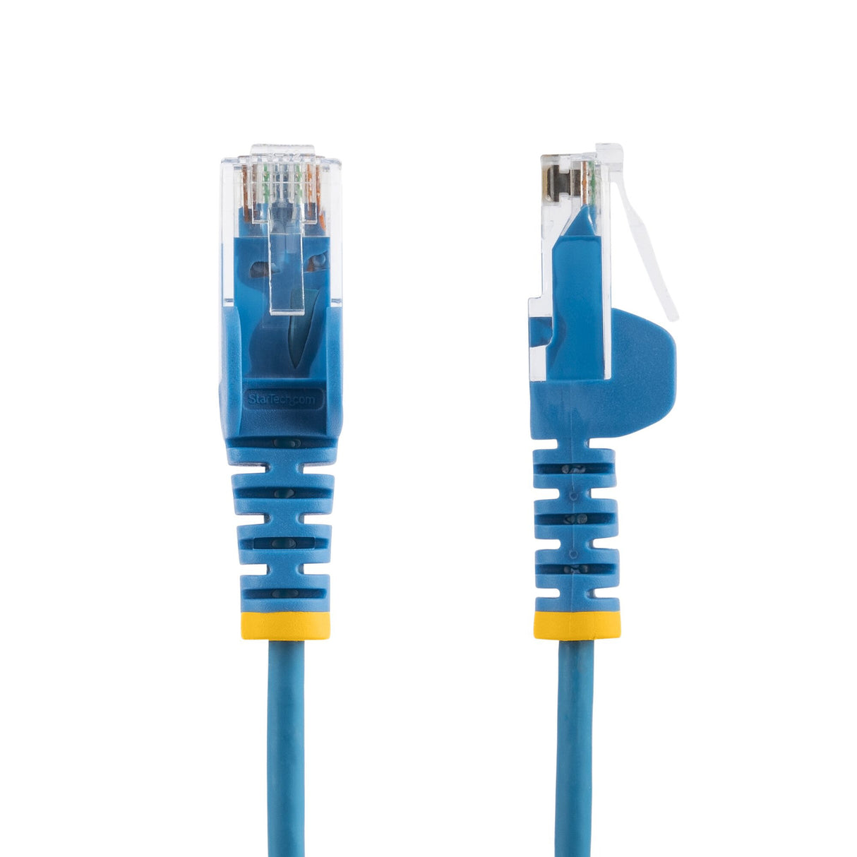 StarTech.com 25cm Blue Slim CAT6 Ethernet Cable, Snagless, 100W PoE, UTP, LSZH, 28AWG Pure Bare Copper Wire, Slim RJ45 Network Patch Cord w/Strain Reliefs, Fluke Tested