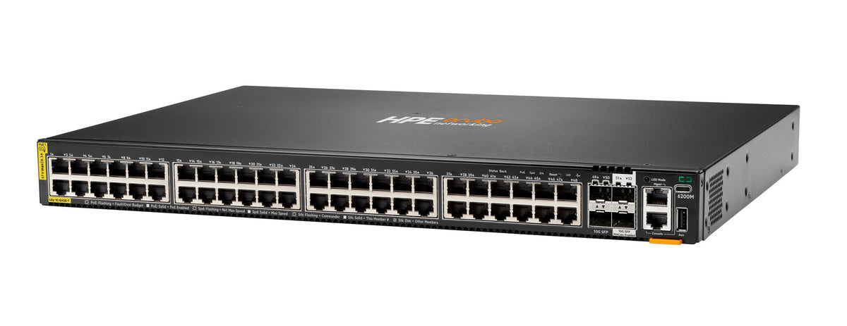 HPE Aruba Networking CX 6200M 48G Class4 PoE 4SFP+ Switch