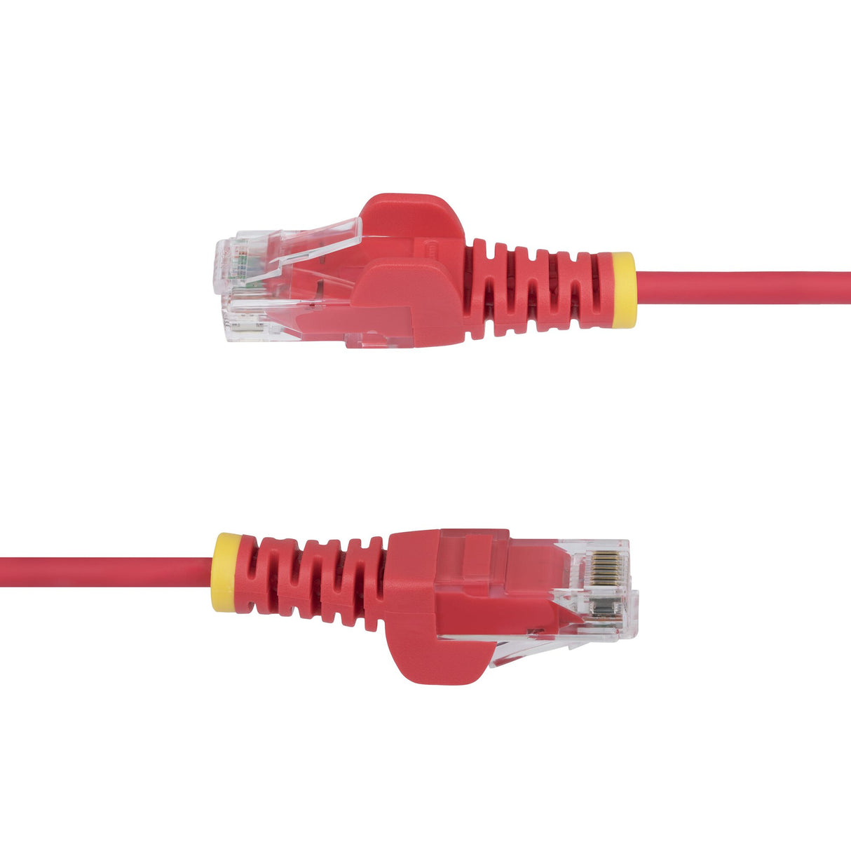 StarTech.com 25cm Red Slim CAT6 Ethernet Cable, Snagless, 100W PoE, UTP, LSZH, 28AWG Pure Bare Copper Wire, Slim RJ45 Network Patch Cord w/Strain Reliefs, Fluke Tested