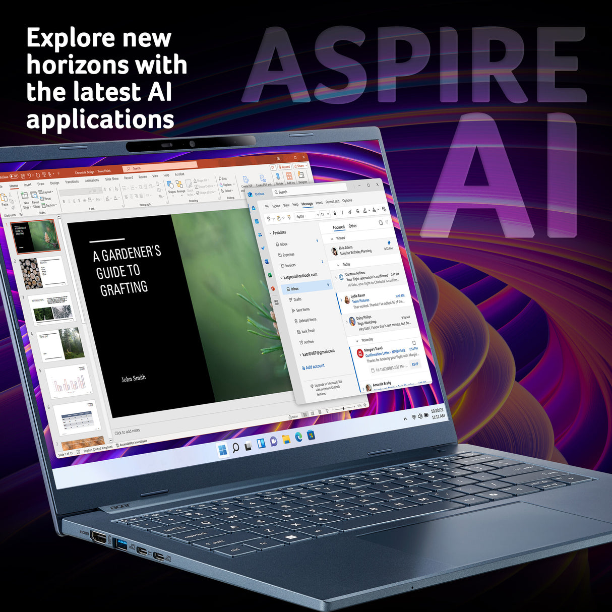 Acer Aspire 14 AI A14‑11M – 14" WUXGA (1920×1200) 120Hz, Snapdragon X1‑26100, 16GB LPDDR5X, 512GB SSD, Windows 11 Laptop