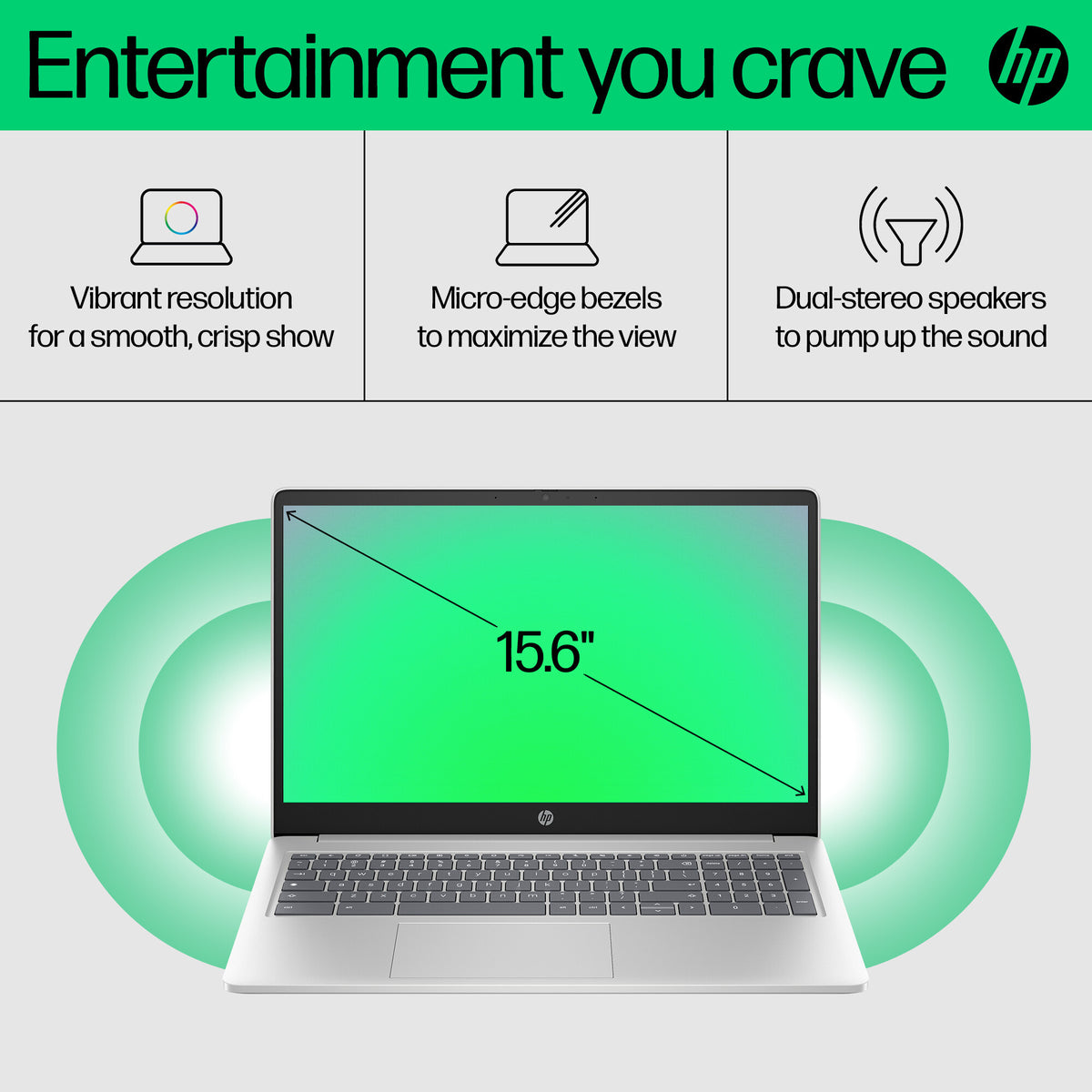 HP Chromebook 15a-nb0004na Intel® Core™ i3 i3-N305 39.6 cm (15.6") Full HD 8 GB LPDDR5-SDRAM 256 GB Flash Wi-Fi 6 (802.11ax) ChromeOS Silver