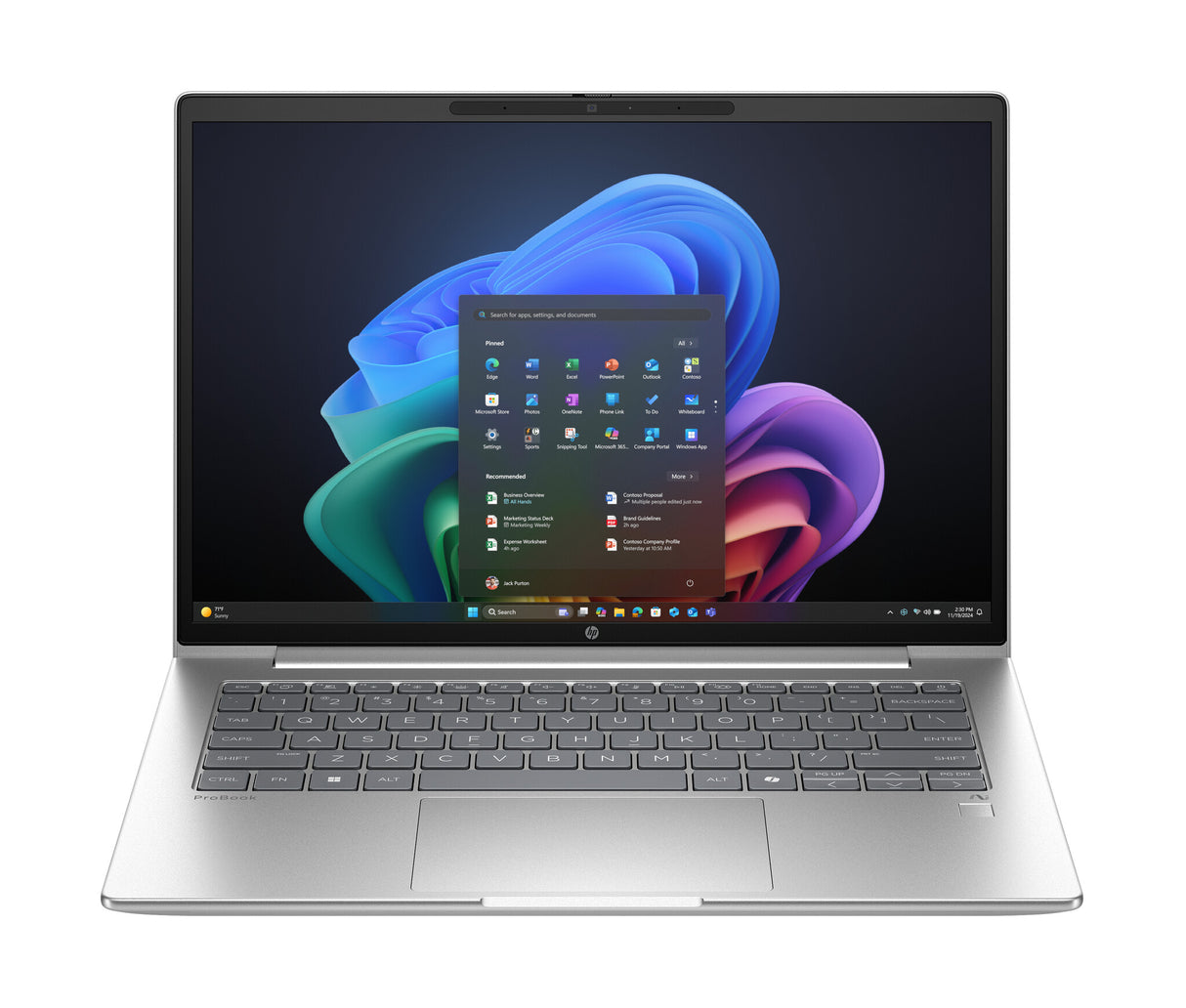 HP ProBook 4 G1q Next Gen AI PC Copilot+ PC Qualcomm Snapdragon X1-26-100 Laptop 35.6 cm (14") WUXGA 16 GB LPDDR5x-SDRAM 512 GB SSD Wi-Fi 6E (802.11ax) Windows 11 Pro Silver