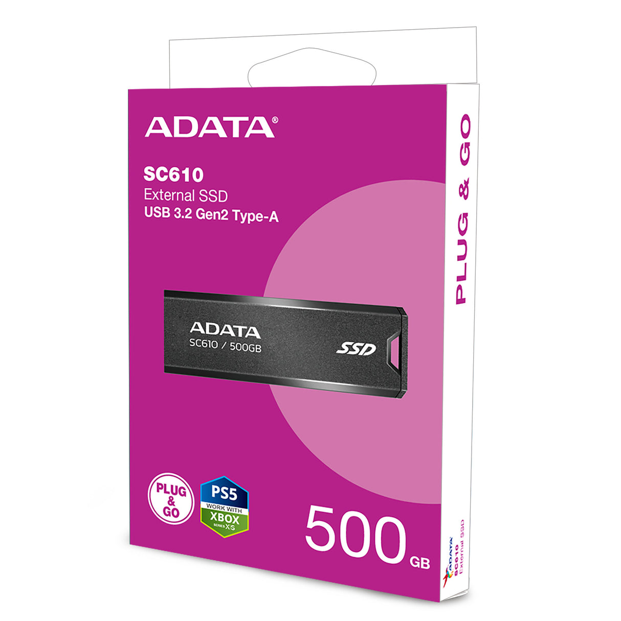 ADATA SC610 500 GB USB Type-A 3.2 Gen 2 (3.1 Gen 2) Black