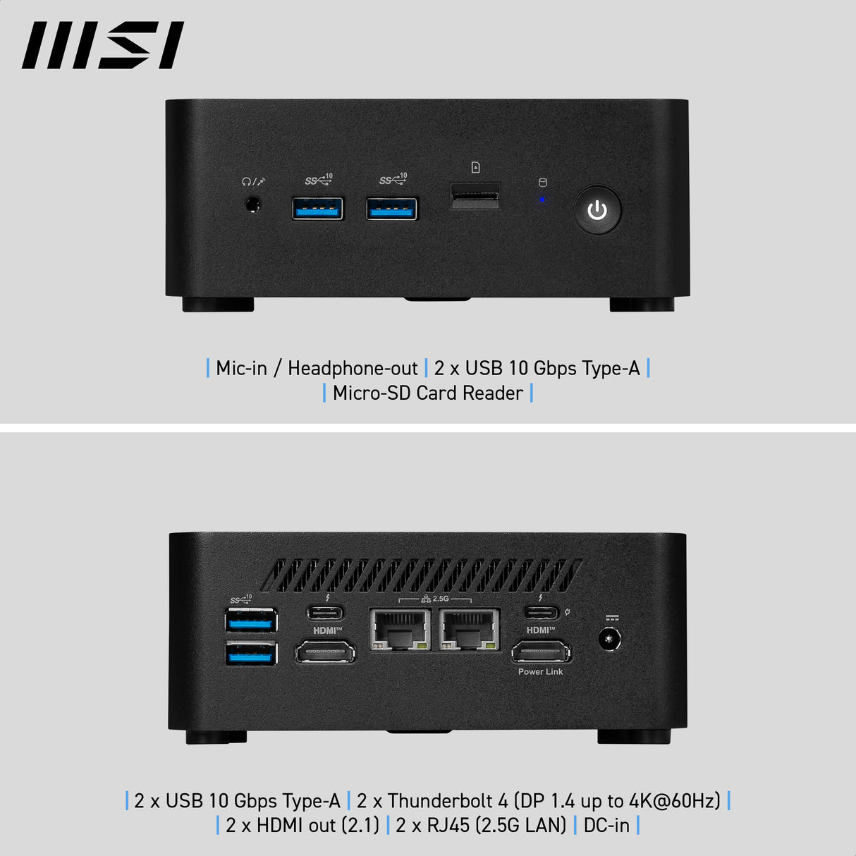 MSI Cubi NUC 13MQG Intel Core i5 1345U vPRO Desktop PC, NUC, SFF, Mini Computer, HTPC, (8GB RAM, 512GB Storage, Windows 11 PRO), vPRO/Intel Graphics/DDR5/Dual ThunderBolt 4/Dual HDMI/Dual LAN/WiFi 6E/BT 5.3/VESA
