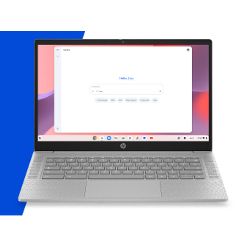 HP 14A-NM0006NAX MTK 540 4GB 64GB CHR Chromebook 35.6 cm (14") HD LPDDR5-SDRAM eMMC Wi-Fi 6 (802.11ax) ChromeOS Silver