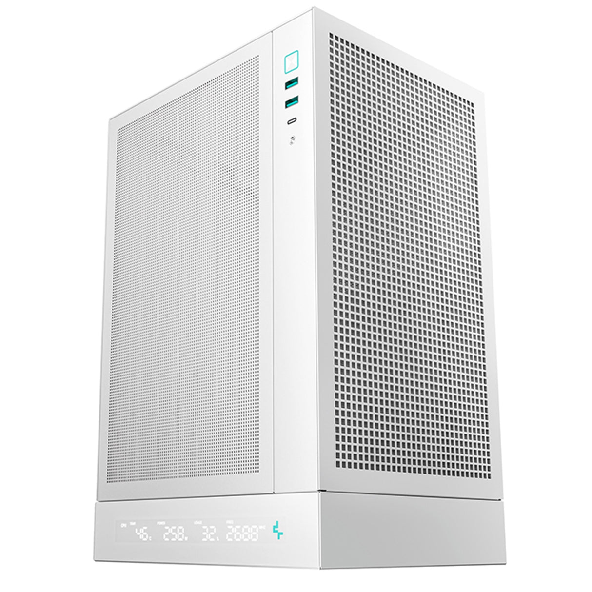 Deepcool CH170 Digital White Mini-ITX Case - High Airflow, Supports Water Cooling, Ultra-Quiet Operation, Compact Design for Efficient Space Management