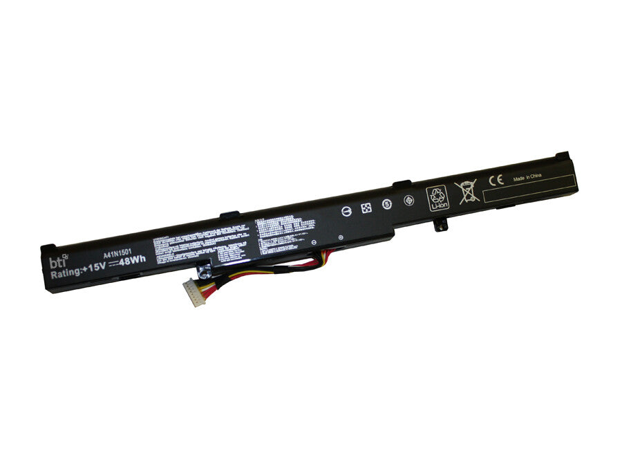 BTI Replacement 4 cell battery for Replacement cell battery for ASUS ROG G752W ROG GL752 ROG GL752JW ROG GL752VL ROG GL752VW ROG N552 replacing OEM part numbers A41N1501 A41LK9H L41LK2H 0B110-0360000 // 15V 48Whr
