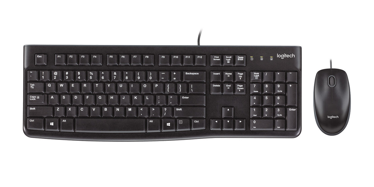 Kit clavier et souris filaire Logitech MK120, USB, profil bas