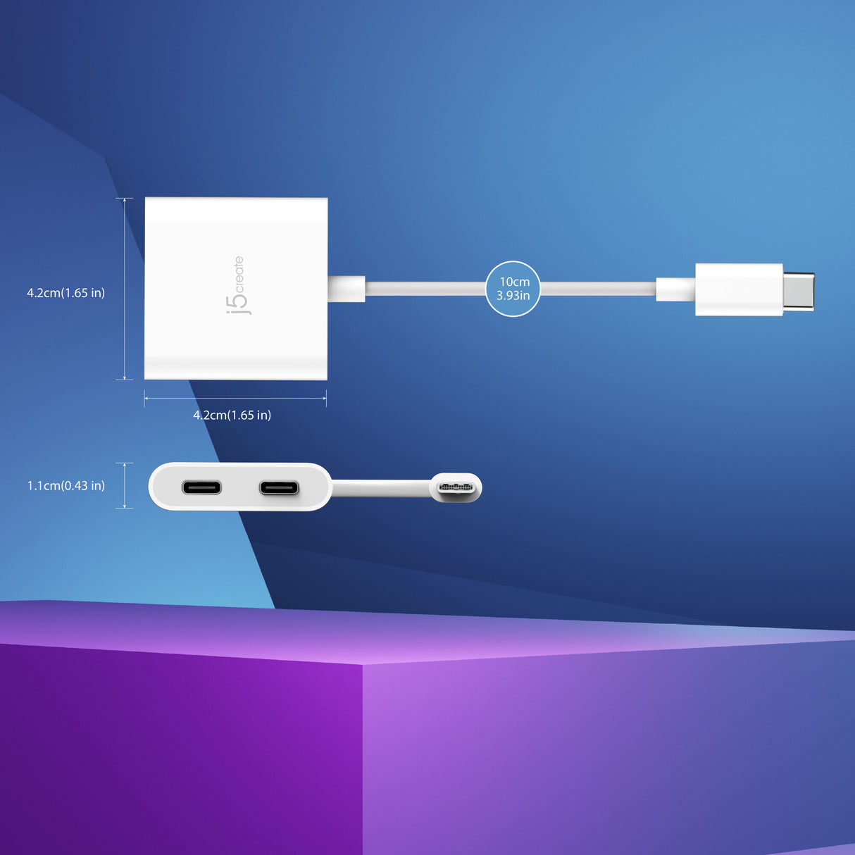 j5create USB-C to Dual USB-C with Video or Power Delivery