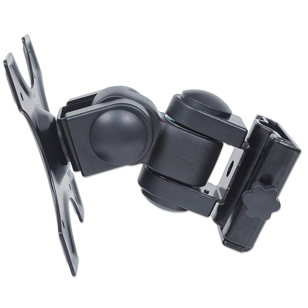 Manhattan Wall Mount for TV & Monitors (Tilt and Swivel 2 pivots), For screens 13" to 27", VESA compatability: 75x75mm and 100x100mm - check the dimensions of the four mounting holes on back of screen to ensure it fits, Max 12kg, Black, Bracket