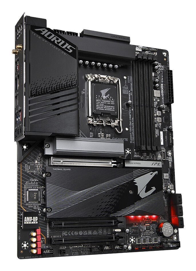 Placa base Gigabyte Z790 AORUS ELITE AX DDR5, Intel Socket 1700, 12/13.a generación, 1x PCIe 5.0 x16, 4x PCIe 4.0 x4, 1x PCIe 3.0 x4, USB 3.2 Gen 2x2 tipo C, HDMI, DisplayPort, Q-Flash Plus