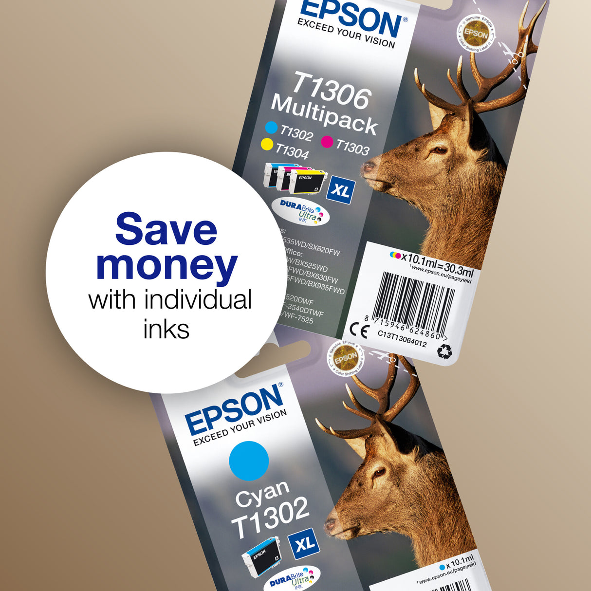 Epson Stag T1306 DURABrite Ultra Multipack 3-colours EasyMail Ink