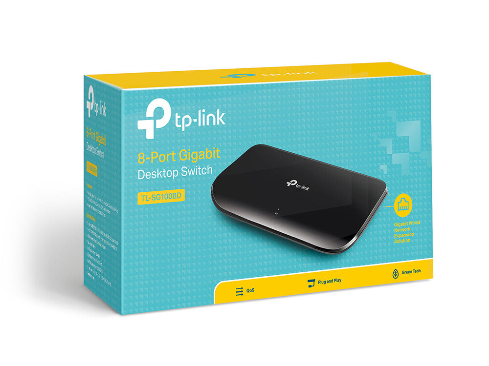 TP-LINK (TL-SG1008D) Switch de Escritorio No Administrable Gigabit de 8 Puertos, Caja de Plástico