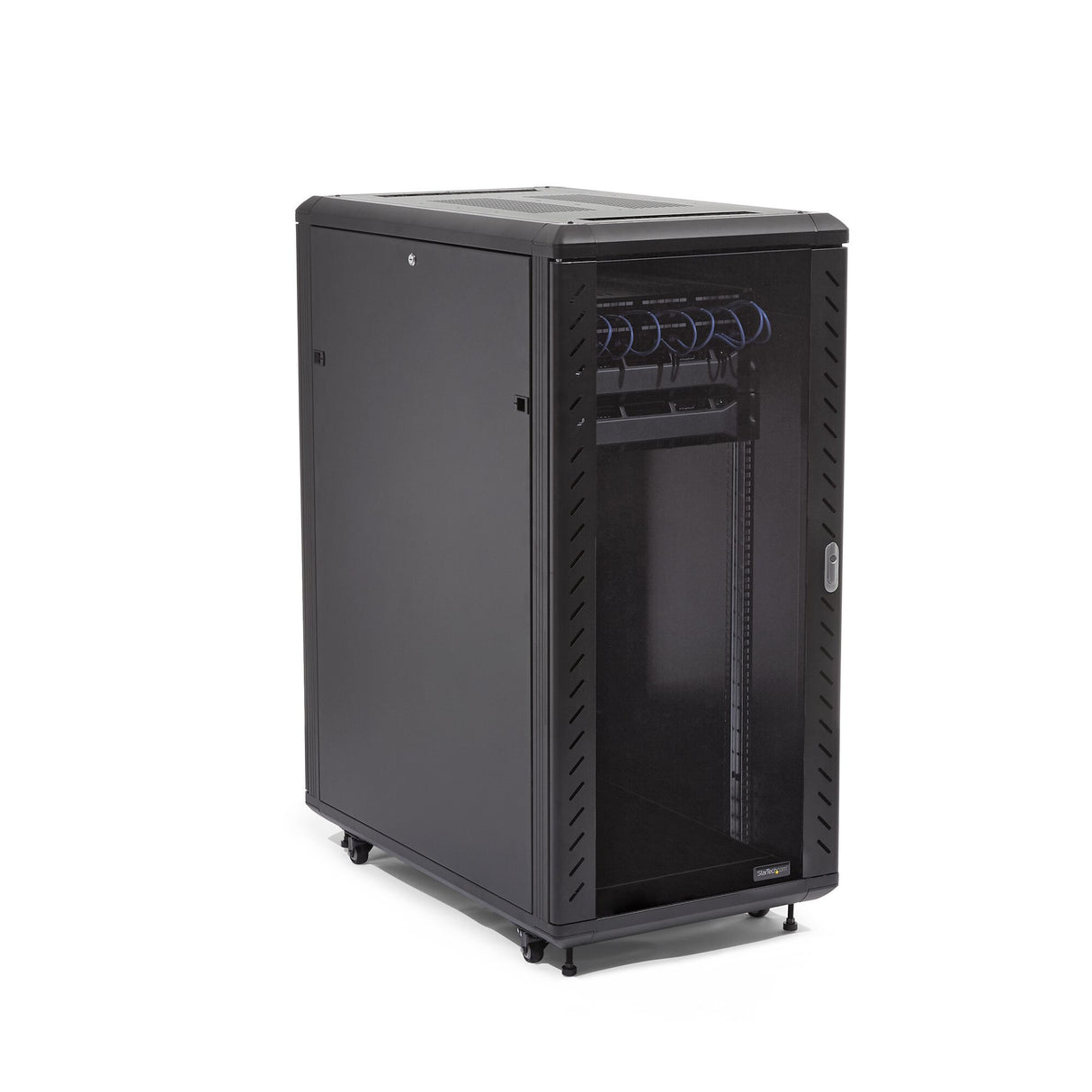 StarTech.com 4-Post 32U Server Rack Cabinet, Lockable 19" Data Rack Cabinet for Computer / AV / IT Equipment, Office / Home Network Rack with Casters & Adjustable Mounting Rails