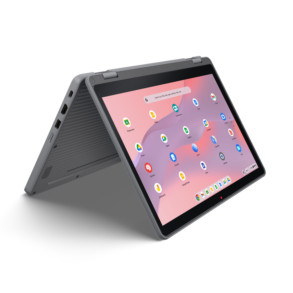 Lenovo Chrome 500e 2in1 G5 M89 MediaTek Kompanio 540 Chromebook 31 cm (12.2") Touchscreen WUXGA 8 GB LPDDR5x-SDRAM 64 GB UFS Wi-Fi 6E (802.11ax) ChromeOS Grey UK English